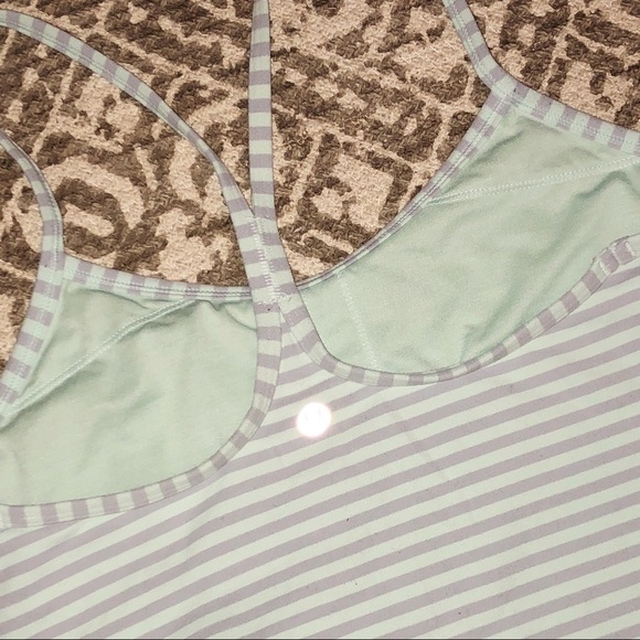 Lululemon Power-Y Tank Classic Stripe Sea Mist 6 - Picture 7 of 8